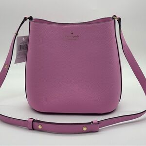 Kate Spade Pink Pebbled Leather Julia Medium Bucket Bag NWT